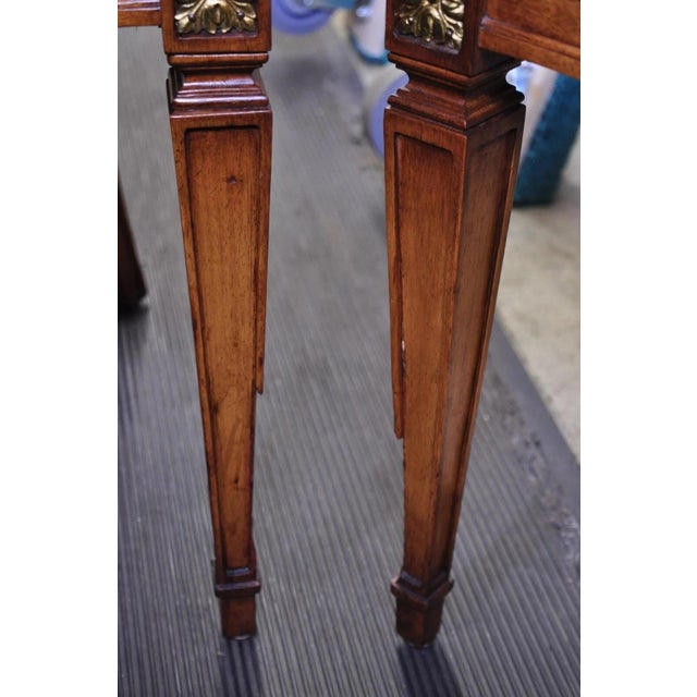 Brown Vintage Italian Neoclassical Style Walnut Greek Key Dining Chairs - Set of 6 For Sale - Image 8 of 12