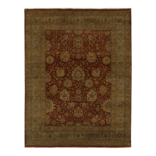 Rug & Kilim’s Persian Tabriz Style Rug in Red With Gold and Beige Floral Pattern For Sale