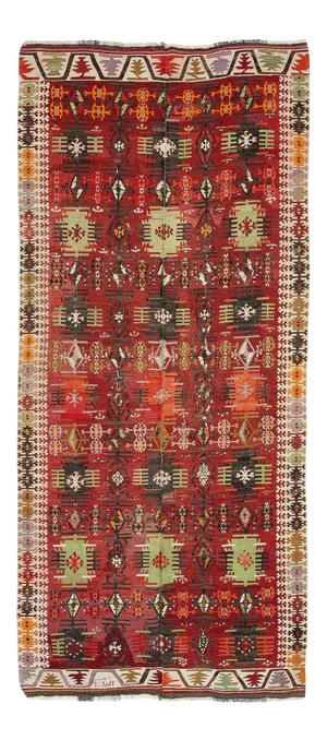 Vintage Turkish Kayseri Kilim Rug