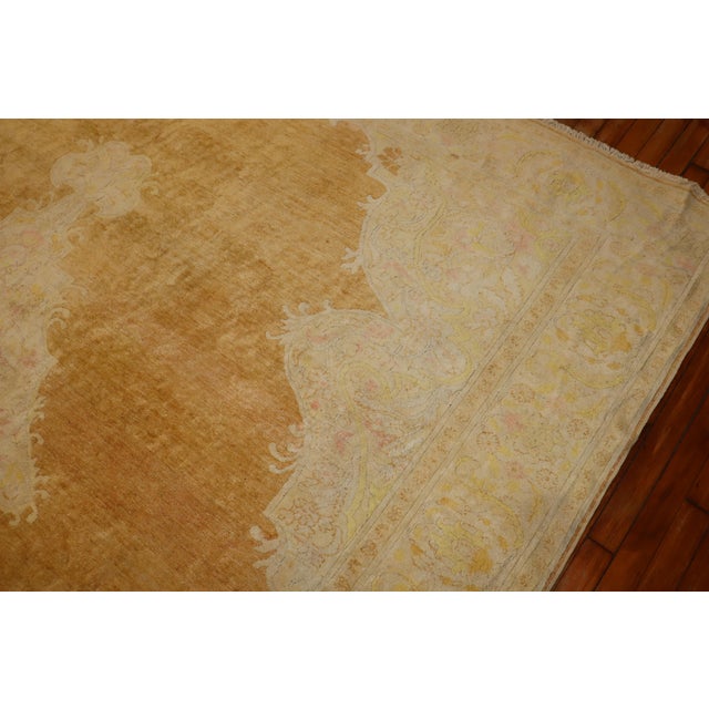 Zabihi Collection Rich Antique Turkish Silk Cotton Rug - 9'2" x 12'10" For Sale - Image 11 of 12