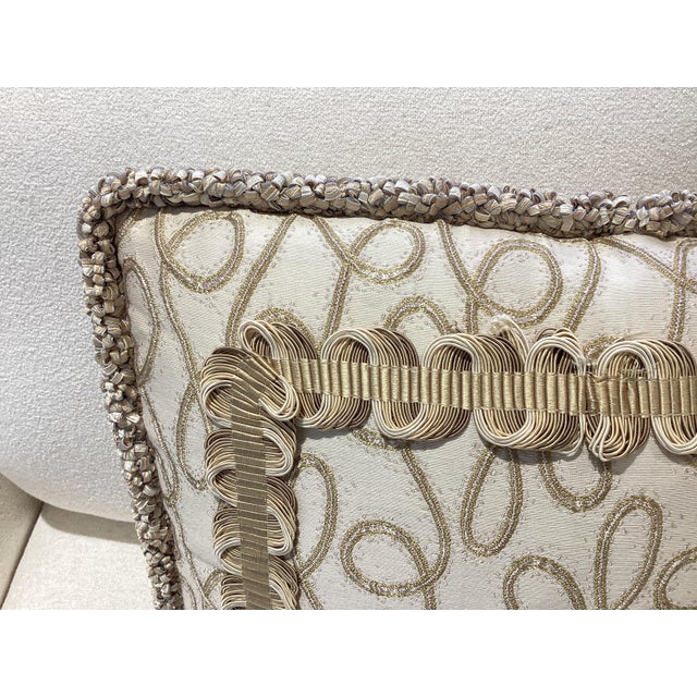 New Cowtan & Tout Silk Swirl Pattern Fabric 18” Square Pillow ($520 Wholesale) For Sale - Image 4 of 5