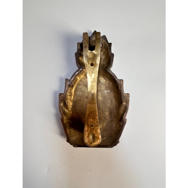 American Vintage Solid Brass Pineapple Door Knocker For Sale - Image 3 of 6
