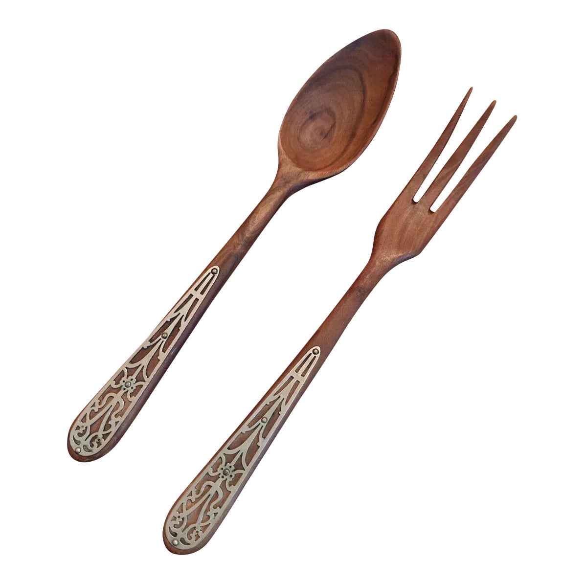 Vintage Mid Century Serving Fork & Spoon Set of 2 Chairish