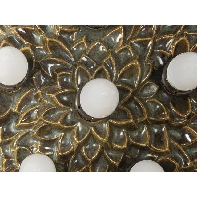 Vintage Ceramic Wall Lamp with Floral Ornamentation, 1970s For Sale - Image 6 of 8