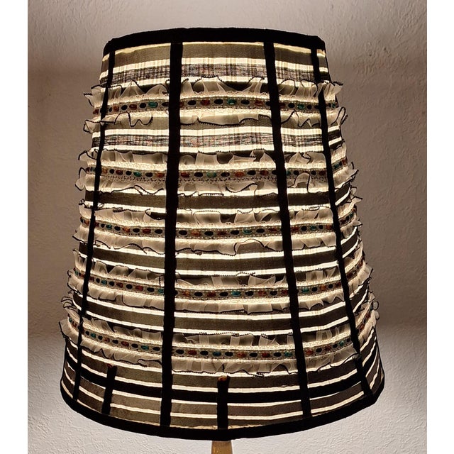 Metal Mid-Century Floor Lamp with Brass Base and Fabric Shade from Lamplove, 1950s For Sale - Image 7 of 8