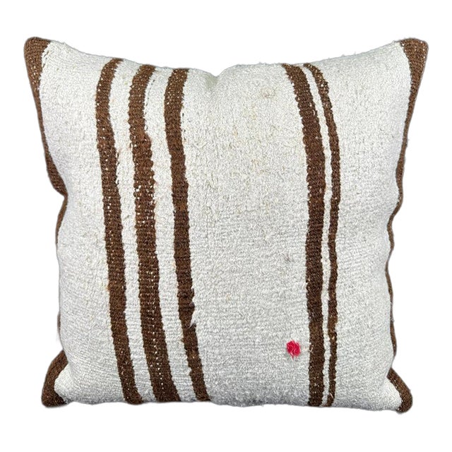 Turkish Hemp Pillow Cushion Natural Beige Brown Pillow Cushion Cover 24x24 For Sale