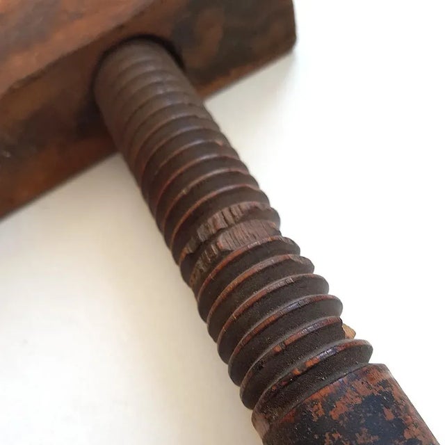 Large Antique Wooden Clamp For Sale - Image 4 of 8