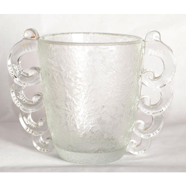 1930 Art Deco Pierre d'Avesn Etched Fine Art Glass Vase Four Handles Daum France For Sale - Image 10 of 15