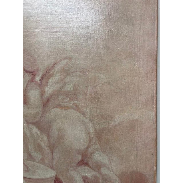 Putti, 19th Century, Oil Paintings on Canvas, Set of 2 For Sale - Image 15 of 18
