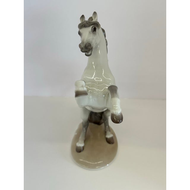Vintage Nymphenburg Hand-Painted Porcelain Rearing Stallion Figurine Signed by August Göhring For Sale - Image 11 of 12