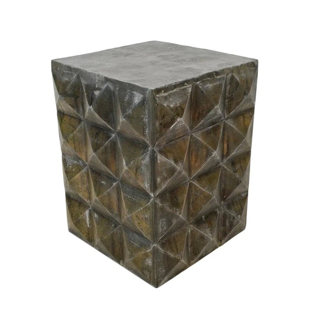 2020s Aged Bronze Prism Side Table For Sale - Image 5 of 7