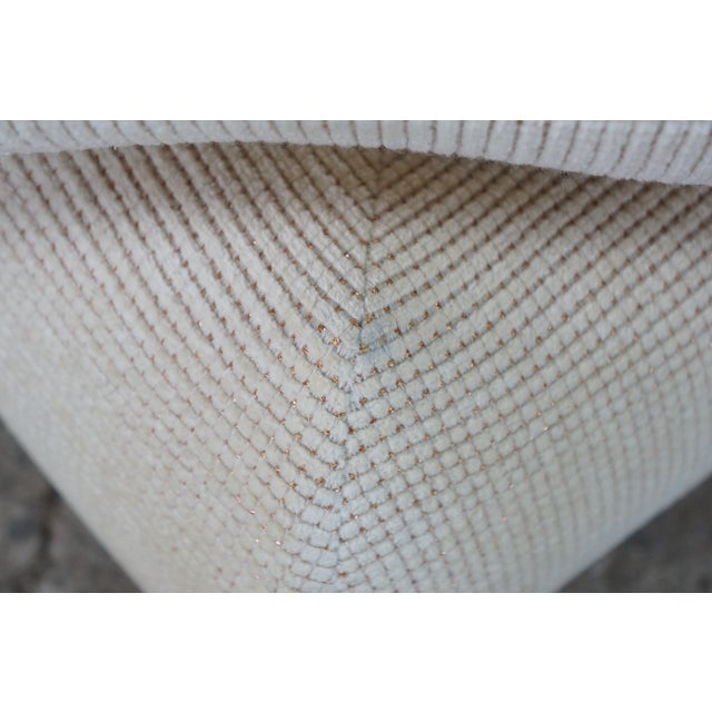 Off-white 2 Jacques Charpentier Maison Jansen Stacked Pillow Ottomans Foot Stool Pouf MCM For Sale - Image 8 of 13