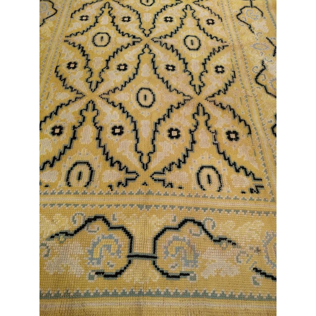 Vintage French Area Rug, Hand-Knotted Wool, Allover Geometric Design, Tan & Black, 6x9 For Sale - Image 13 of 17