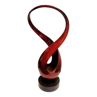 1990s LP Design Modern High-Gloss Abstract Wood Sculpture For Sale