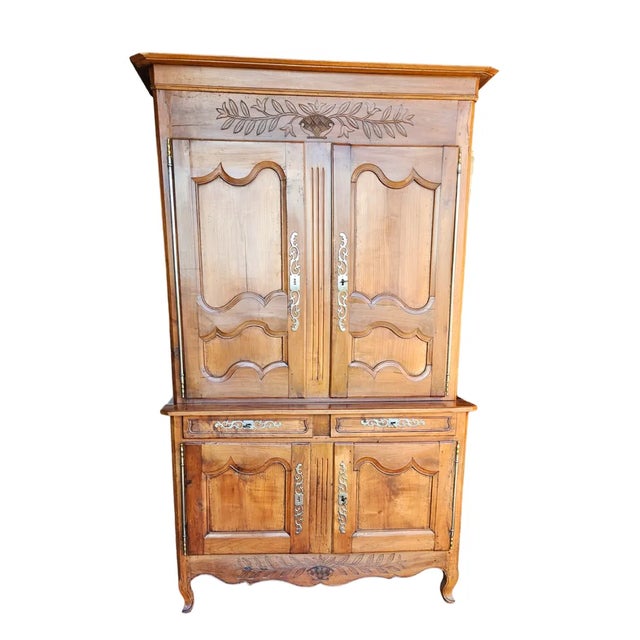 Wood Vintage Buffet in Blonde Cherry For Sale - Image 7 of 7