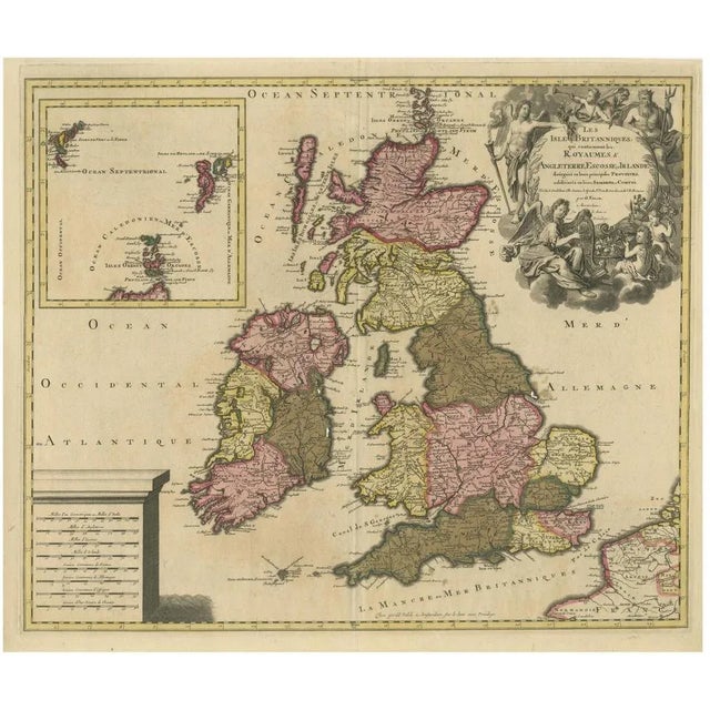 Hand-Colored Map of the British Isles by Gerard Valk, 1700 For Sale - Image 11 of 11