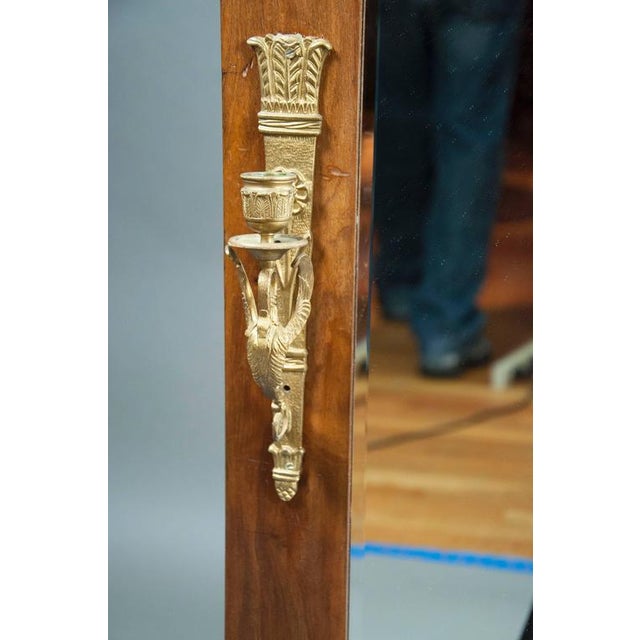 Biedermeier Mahogany, Ebonized and Bronze-Mounted Pier Mirror For Sale In Boston - Image 6 of 8