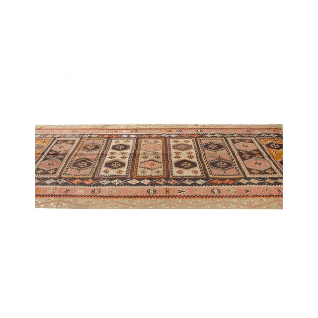 Mid-Century Modern Turkish Vintage Decorative Kilim Rug - 5`4" X 10`11" For Sale - Image 3 of 6