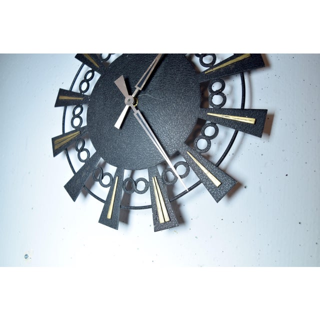 Mid-Century Modern Wall Clock in Refined Metal, 1950s | Chairish