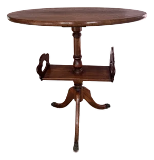 Mid 20th Century Brandt Mahogany Oval Side Table With Shelf