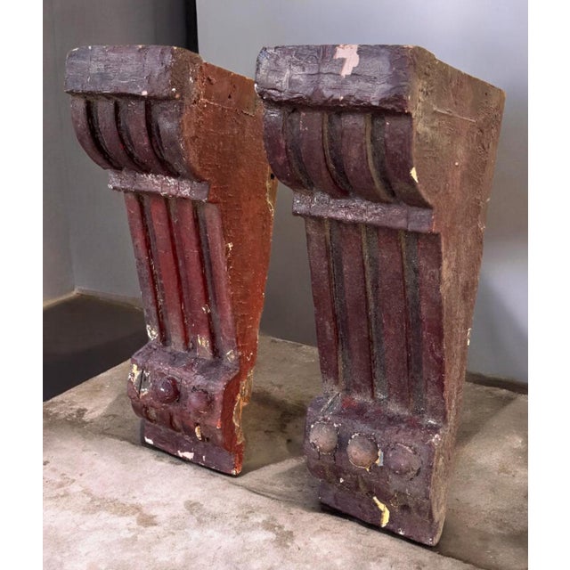 These corbels, with their fluted shafts and acanthus leaf carvings, are characteristic of the ornate detailing from the...