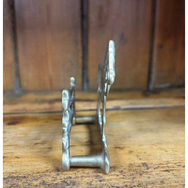 English Vintage English Brass Horse Letter Rack For Sale - Image 3 of 4