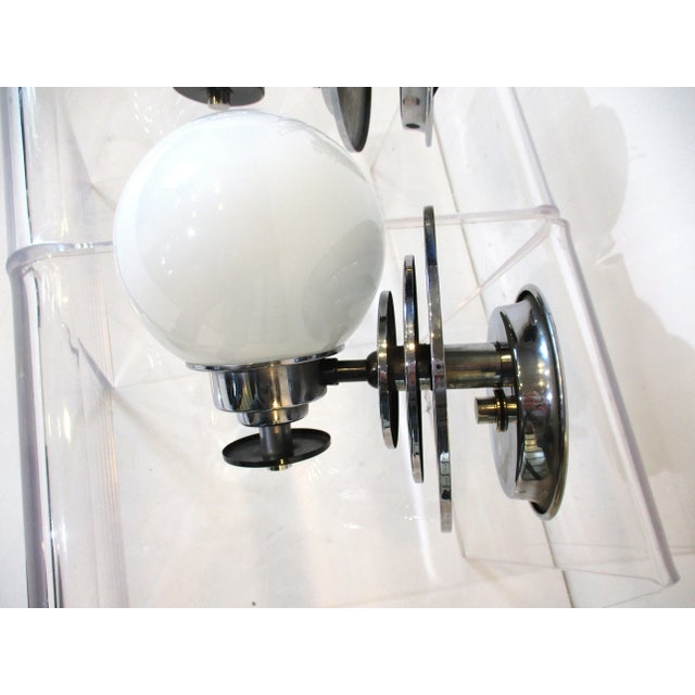 Art Deco Art Deco Chrome and Glass Sconces For Sale - Image 3 of 13