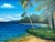 Tropical Beach Oil Painting Signed M Gordon, Palm Tree Seascape, Caribbean Coast For Sale - Image 9 of 13