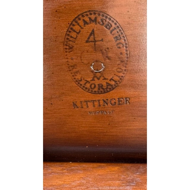 Kittinger Vintage Kittinger Colonial Williamsburg Cw 70 Mahogany Chippendale Style Birdcage Tilt Table For Sale - Image 4 of 10