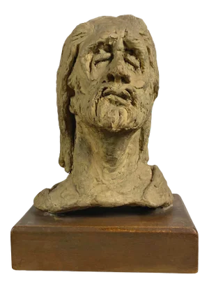 Late 20th Century Clay Bust Sculpture by Mary Hecht