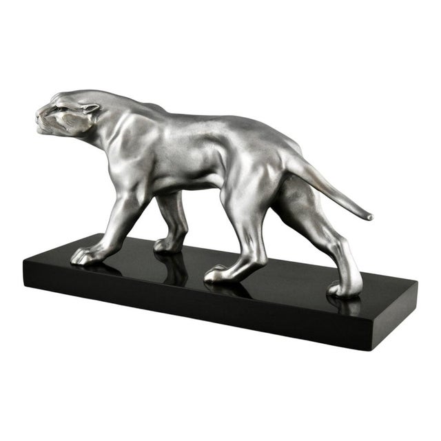 Black Art Deco Panther Sculpture by Limousin France, 1930 For Sale - Image 8 of 11