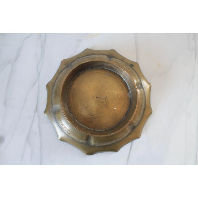 Early 20th Century Vintage Chinese Etched Brass Bowl For Sale - Image 5 of 7