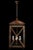 Carta-Lantern, Neoclassical style lantern cast brass and glass panels with crosshatched detailing and 4-light cluster.