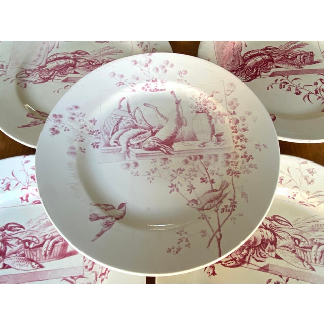 Antique Earthenware Plates in Pinkish-Red Terre De Fer, 1800s, Set of 9 For Sale - Image 5 of 7