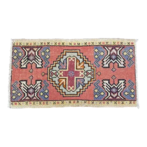1950s Colorful Vintage Turkish Small Carpet
