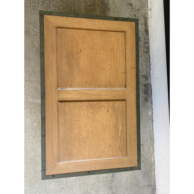 Mid 20th Century Wood and Brass Trunk For Sale - Image 4 of 10