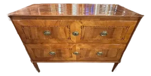 19th C. Biedermeier Walnut Inlaid Commode
