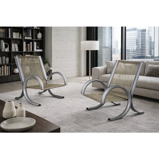 1960s Ferrotipi Prototype Armchairs by Gianantonio Malacrida and P. Resmini, 1968, Set of 2 For Sale - Image 5 of 16