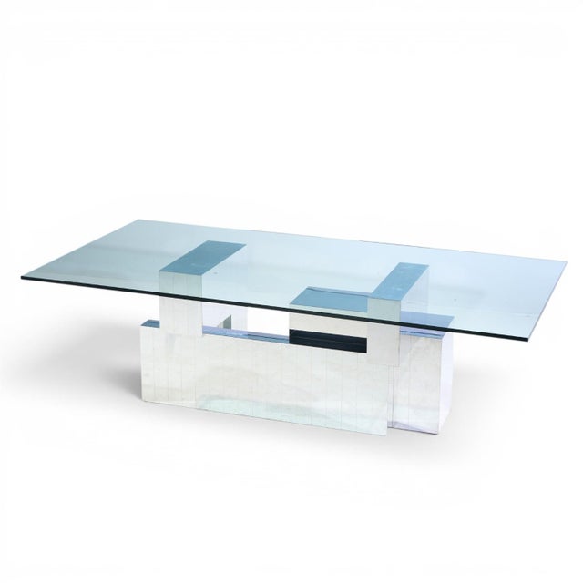 Metal Paul Evans for Directional Cityscape Mid Century Chrome Dining Table For Sale - Image 7 of 8