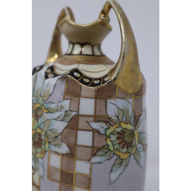 Antique Morimura Nippon Art Nouveau Floral Porcelain Vase With Raised Gilt Beading, Circa 1915 For Sale - Image 15 of 18