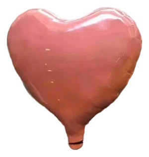 Pink Glossy Ceramic Heart Balloon Sculpture