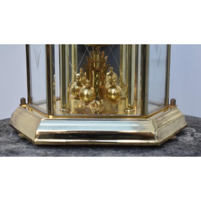 Share Welby Kieninger Obergfell Clock Vintage 400 Day Anniversary Brass Hexagon Glass For Sale In Philadelphia - Image 6 of 17