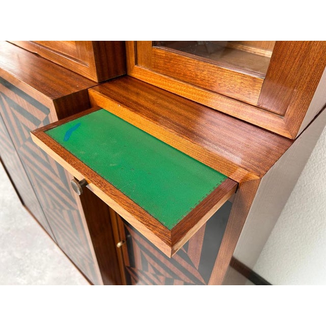 Cubist Bookcase with Marquetry, 1930 For Sale - Image 15 of 16