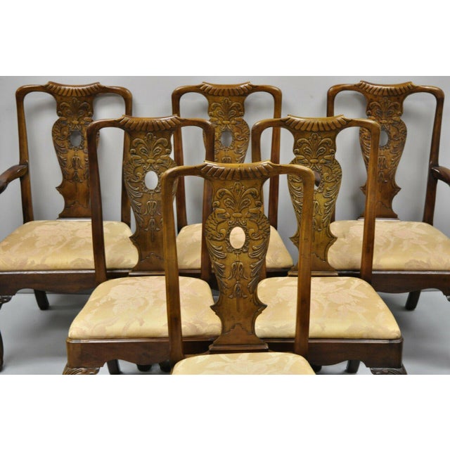 Vintage Henredon Aston Court Carved Wood Oriental Georgian Dining