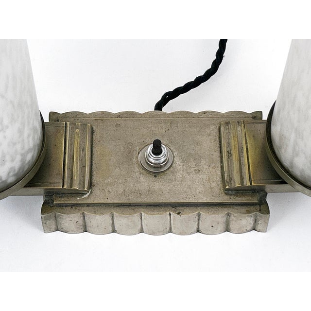 Art Deco Brass and Glass Table Lamp, France, 1920s For Sale - Image 16 of 18