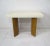 A rare smaller sized console table with thick finished cream toned cork top sitting on V shaped oak legs with great...