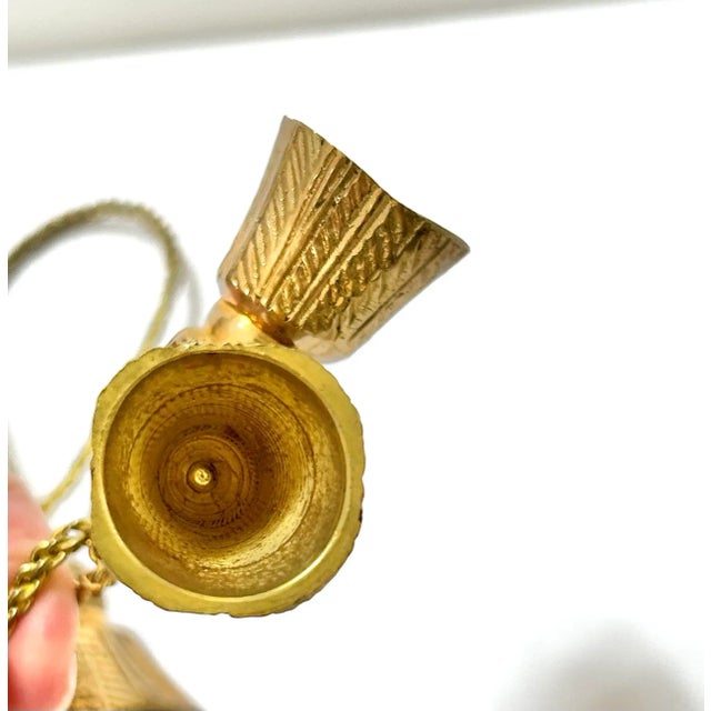 Vintage Brass Tassel Napkin Rings – Hollywood Regency Tabletop Decor, Entertaining Set of 6 For Sale In Louisville - Image 6 of 6