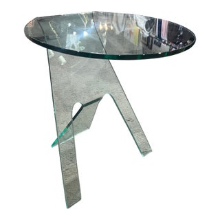 Grillo "Journey" Clear Glass Side Table For Sale
