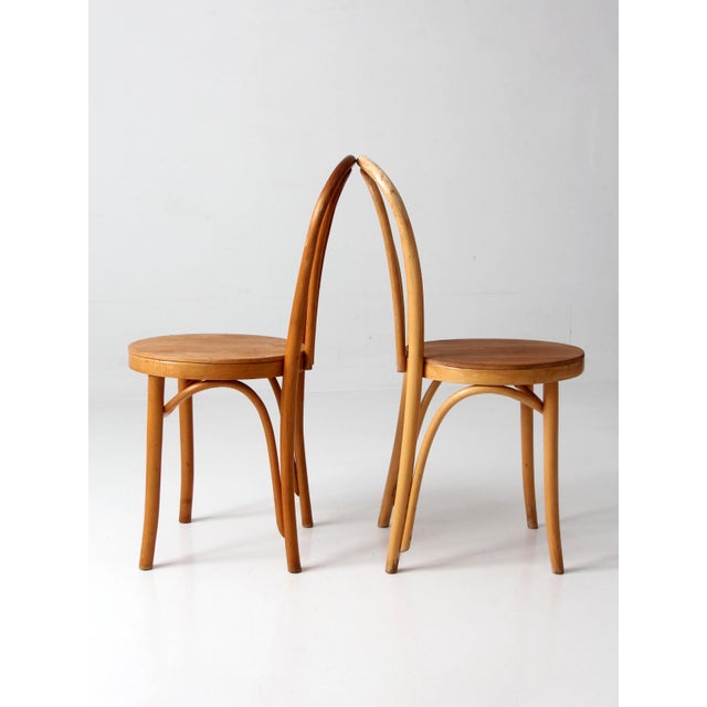Vintage ZPM Radomsko Bentwood Cafe Chairs Pair For Sale - Image 6 of 17