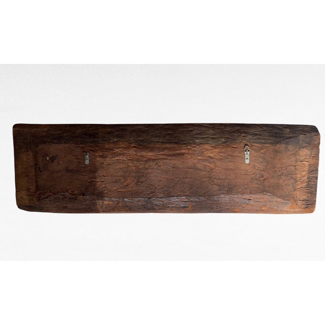 Mid-Century Collected South Indian Teak Architectural Door Lintel Relief Panel – 30" For Sale - Image 16 of 16